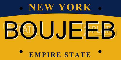 BOUJEEB New York License Plate