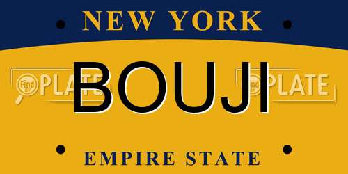 BOUJI New York License Plate