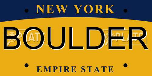 BOULDER New York License Plate