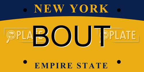 BOUT New York License Plate