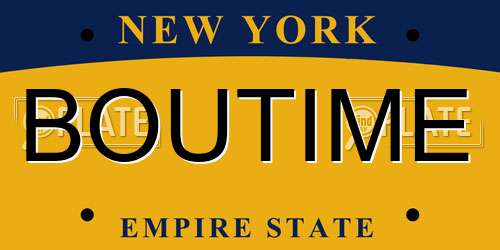 BOUTIME New York License Plate
