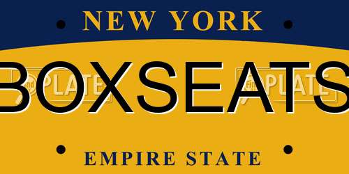 BOXSEATS New York License Plate