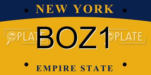 BOZ1 New York License Plate