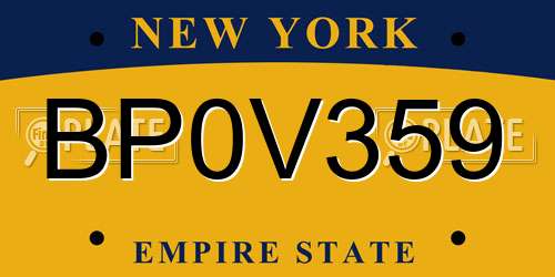 BP0V359 New York License Plate