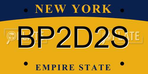 BP2D2S New York License Plate
