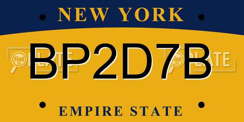 BP2D7B New York License Plate