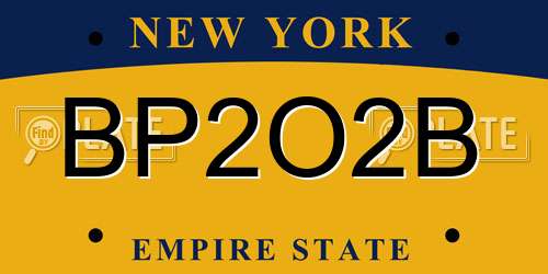 BP2O2B New York License Plate