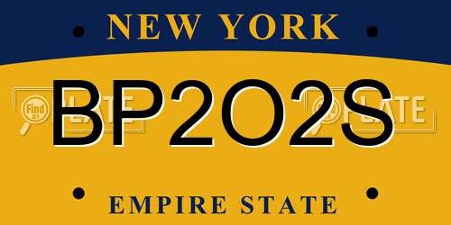 BP2O2S New York License Plate