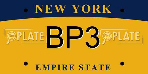BP3 New York License Plate