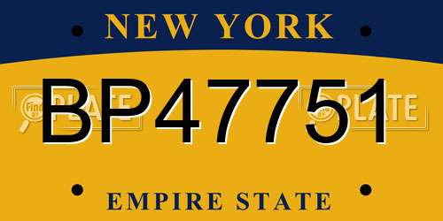 BP47751 New York License Plate