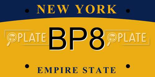 BP8 New York License Plate
