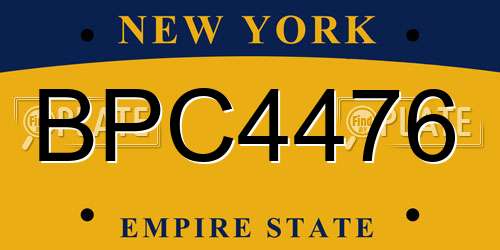 BPC4476 New York License Plate