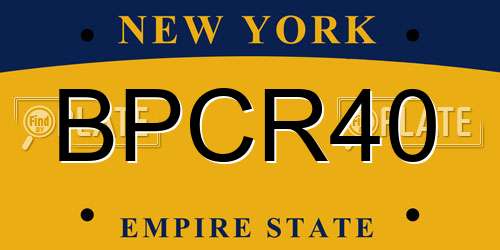 BPCR40 New York License Plate