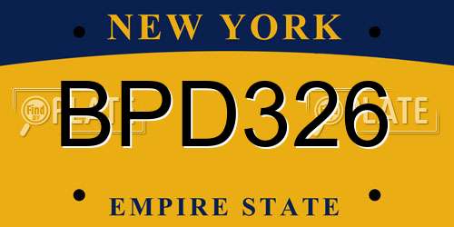 BPD326 New York License Plate
