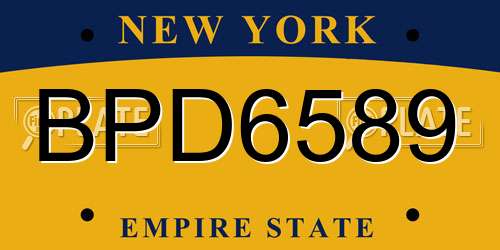 BPD6589 New York License Plate