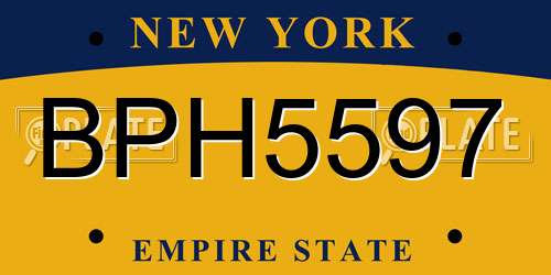 BPH5597 New York License Plate