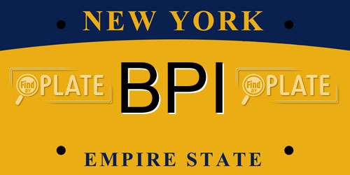 BPI New York License Plate