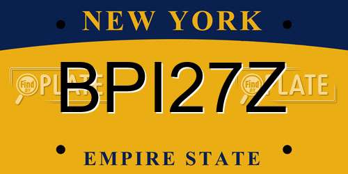 BPI27Z New York License Plate