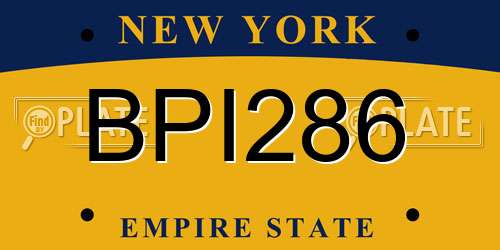 BPI286 New York License Plate