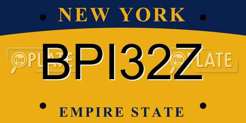 BPI32Z New York License Plate
