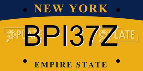 BPI37Z New York License Plate