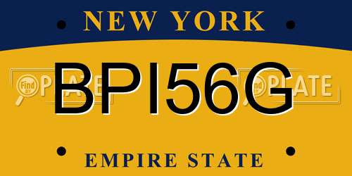 BPI56G New York License Plate