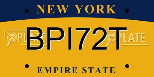 BPI72T New York License Plate