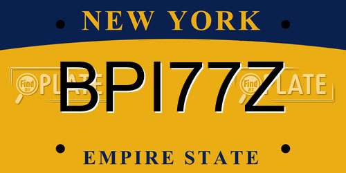 BPI77Z New York License Plate