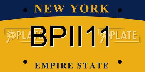 BPII11 New York License Plate