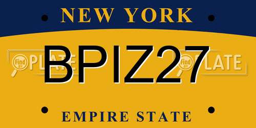 BPIZ27 New York License Plate