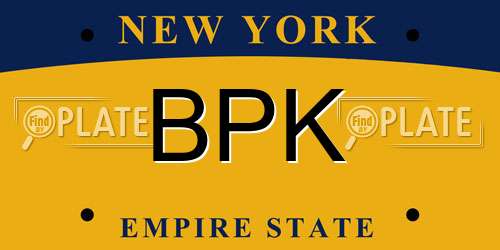 BPK New York License Plate