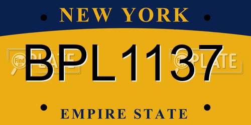 BPL1137 New York License Plate