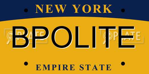 BPOLITE New York License Plate