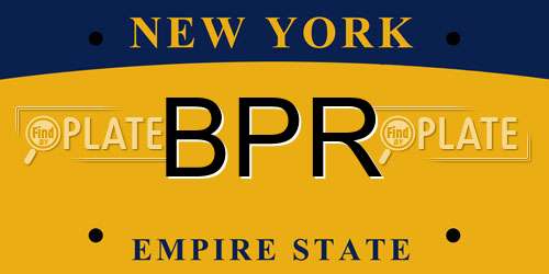 BPR New York License Plate