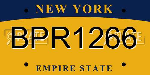 BPR1266 New York License Plate