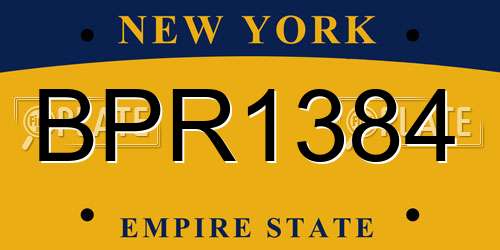 BPR1384 New York License Plate
