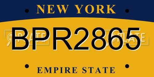 BPR2865 New York License Plate
