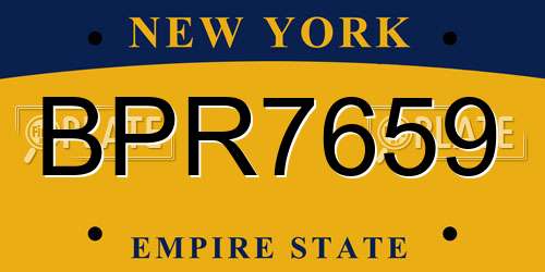 BPR7659 New York License Plate