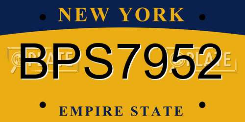 BPS7952 New York License Plate