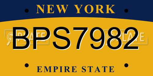 BPS7982 New York License Plate