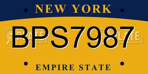 BPS7987 New York License Plate