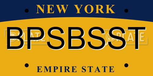 BPSBSST New York License Plate