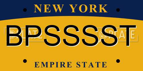 BPSSSST New York License Plate