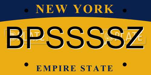 BPSSSSZ New York License Plate