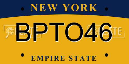 BPTO46 New York License Plate