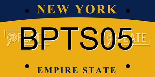 BPTS05 New York License Plate