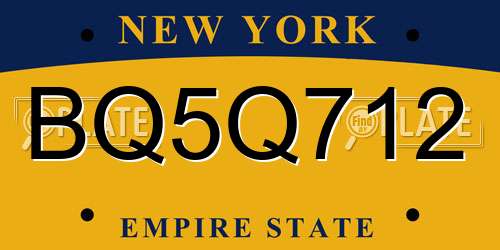 BQ5Q712 New York License Plate