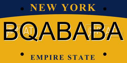 BQABABA New York License Plate