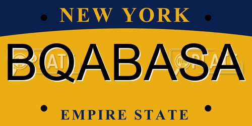 BQABASA New York License Plate