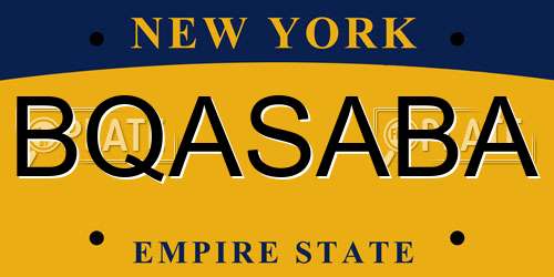 BQASABA New York License Plate